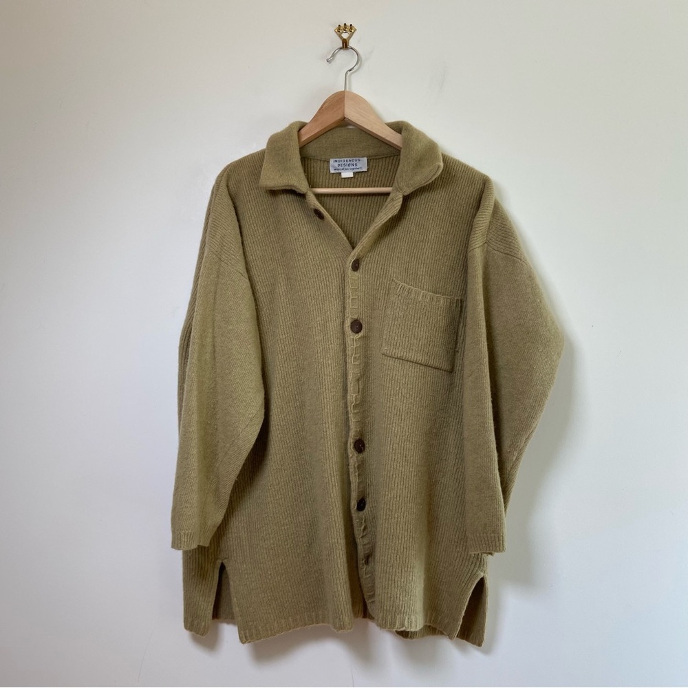 Vintage Indigenous Designs Thick Wool Cardigan Coat